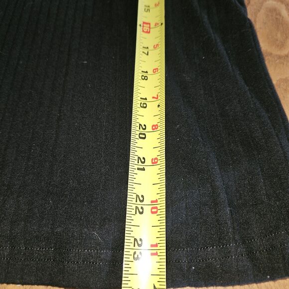 New Women’s Small Black Ribbed Long‑Sleeve Top | Stretchy Casual Basic Tee - Picture 5 of 6